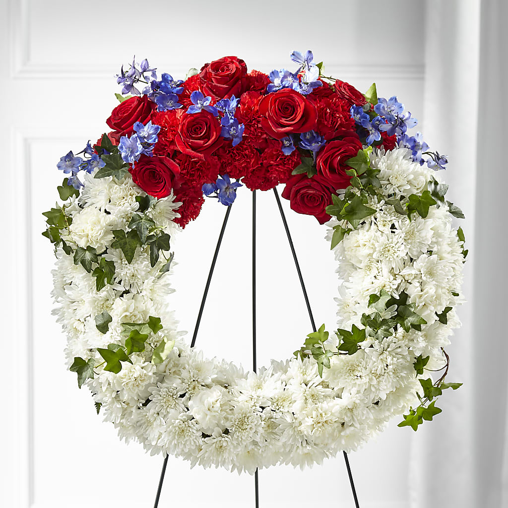 Patriotic Passion Wreath – Mongis Luxe Creations Llc, Old Bridge NJ