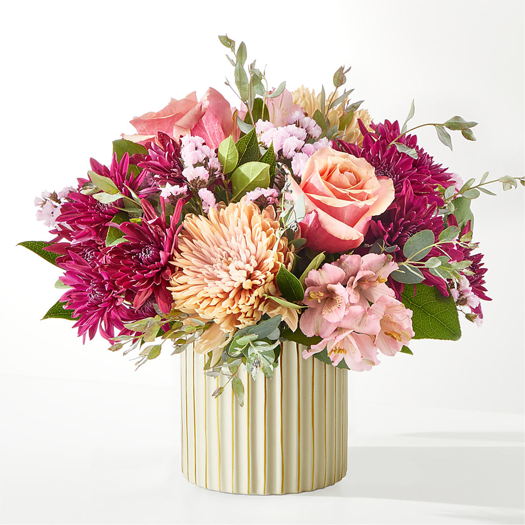 Berry Cobbler Bouquet with Ivory Vase – Mongis Luxe Creations Llc, Old Bridge NJ