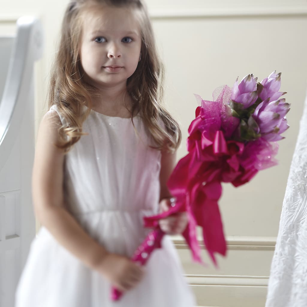 Sparkle Pink Flower Girl Bouquet – Mongis Luxe Creations Llc, Old Bridge NJ
