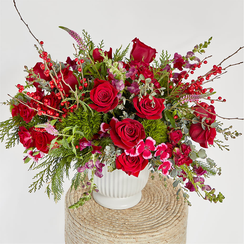 Big Red Bow Bouquet –  Mongis Luxe Creations Llc, Old Bridge NJ