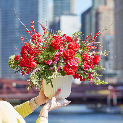 Big Red Bow Bouquet –  Mongis Luxe Creations Llc, Old Bridge NJ
