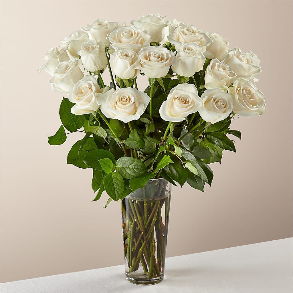 Long Stem White Rose Bouquet –  Mongis Luxe Creations Llc, Old Bridge NJ