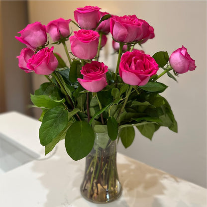 Long Stem Pink Rose Bouquet –  Mongis Luxe Creations Llc, Old Bridge NJ