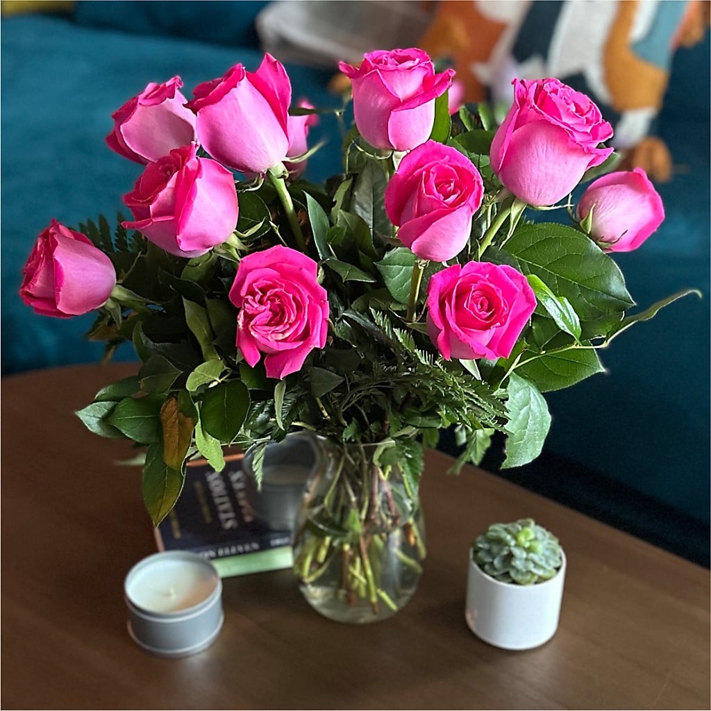 Long Stem Pink Rose Bouquet –  Mongis Luxe Creations Llc, Old Bridge NJ