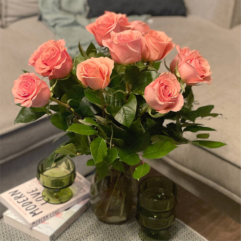 Long Stem Pink Rose Bouquet –  Mongis Luxe Creations Llc, Old Bridge NJ