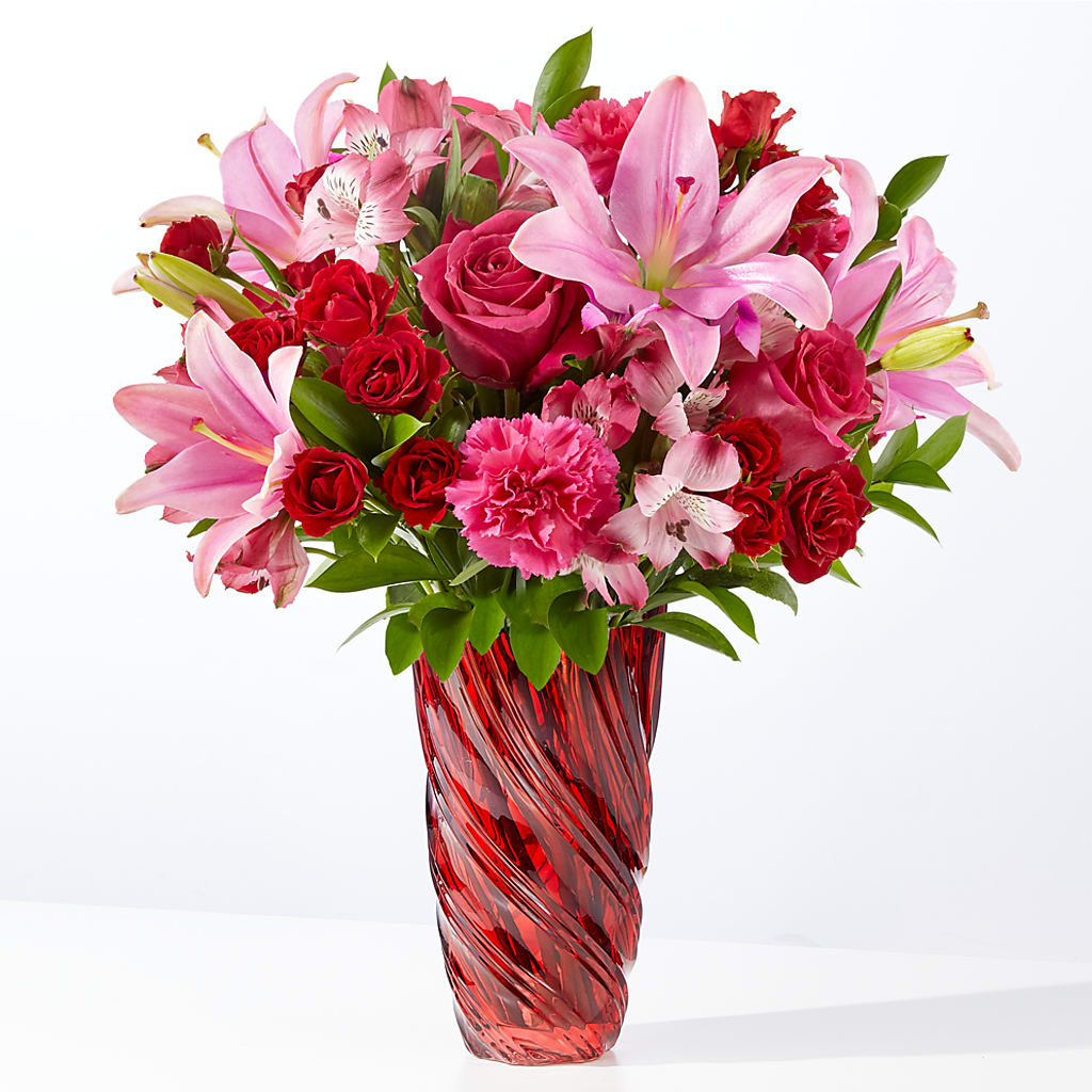In Love Bouquet with Luxe Swirl Vase –  Mongis Luxe Creations Llc, Old Bridge NJ