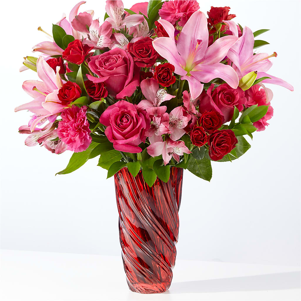 In Love Bouquet with Luxe Swirl Vase –  Mongis Luxe Creations Llc, Old Bridge NJ