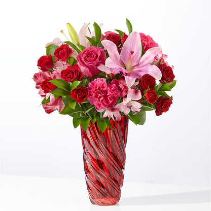 In Love Bouquet with Luxe Swirl Vase –  Mongis Luxe Creations Llc, Old Bridge NJ