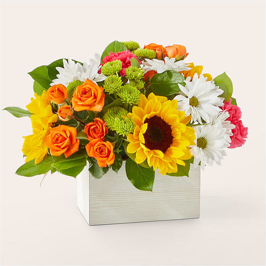 Sun-drenched Blooms Box Bouquet –  Mongis Luxe Creations Llc, Old Bridge NJ