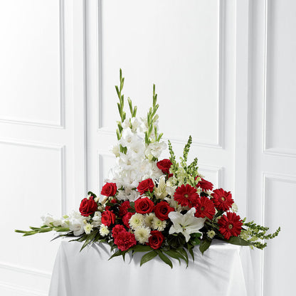 Crimson & White Arrangement –  Mongis Luxe Creations Llc, Old Bridge NJ