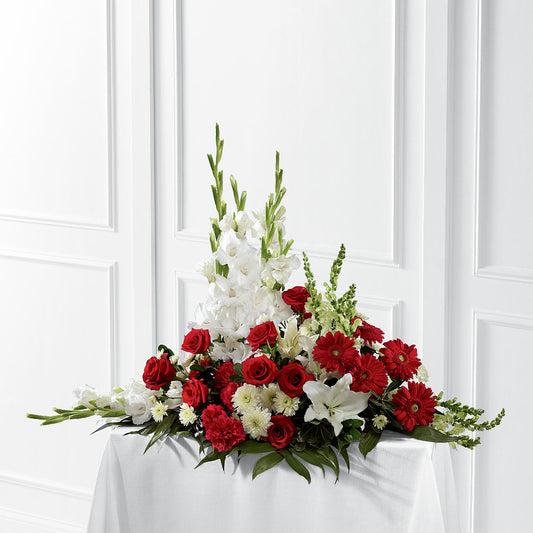 Crimson & White Arrangement –  Mongis Luxe Creations Llc, Old Bridge NJ