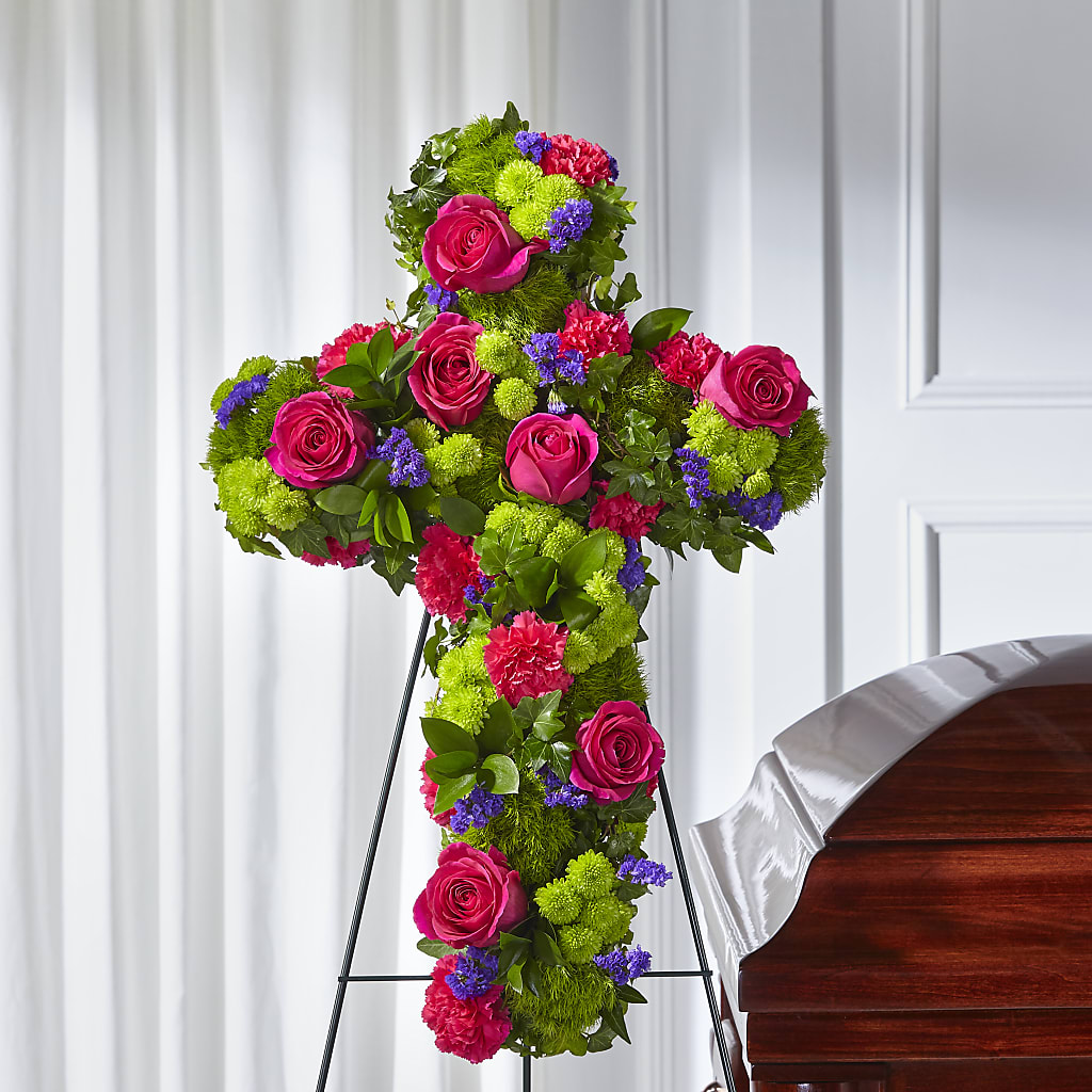 Tribute Rose Floral Cross –  Mongis Luxe Creations Llc, Old Bridge NJ