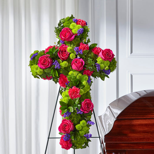 Tribute Rose Floral Cross –  Mongis Luxe Creations Llc, Old Bridge NJ