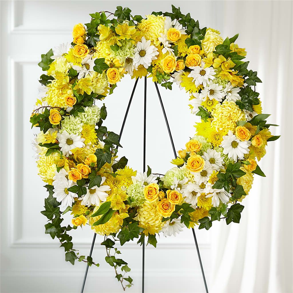 Golden Remembrance Wreath –  Mongis Luxe Creations Llc, Old Bridge NJ