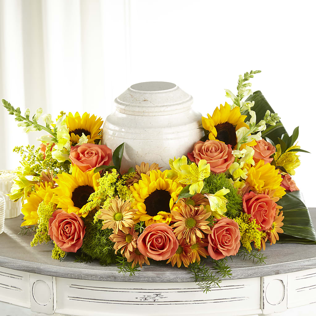 Faithful Sunflower Cremation Adornment –  Mongis Luxe Creations Llc, Old Bridge NJ