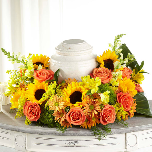 Faithful Sunflower Cremation Adornment –  Mongis Luxe Creations Llc, Old Bridge NJ