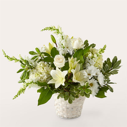 Ivory Elegance Floral Basket –  Mongis Luxe Creations Llc, Old Bridge NJ