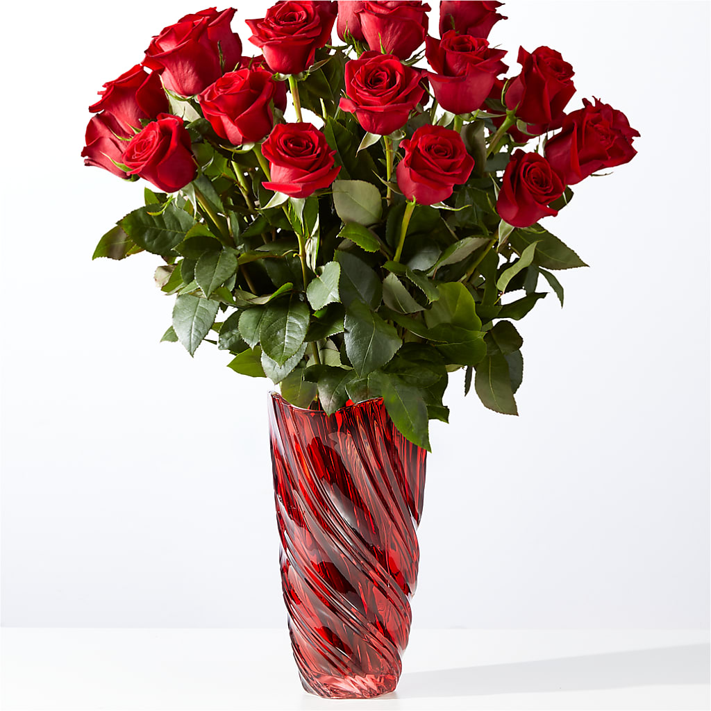 Classic Love Red Rose Bouquet with Luxe Swirl Vase –  Mongis Luxe Creations Llc, Old Bridge NJ