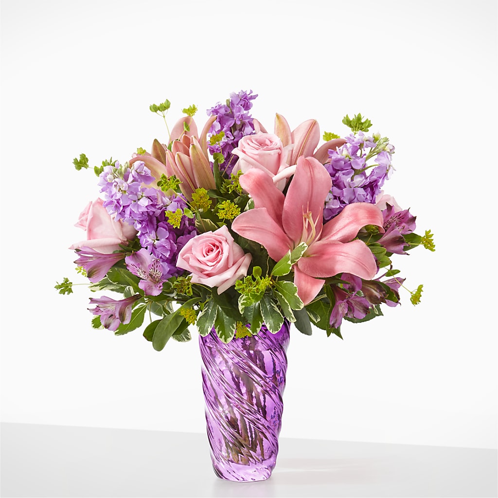 Precious Petals Bouquet with Luxe Swirl Vase –  Mongis Luxe Creations Llc, Old Bridge NJ