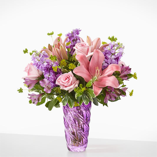 Precious Petals Bouquet with Luxe Swirl Vase –  Mongis Luxe Creations Llc, Old Bridge NJ