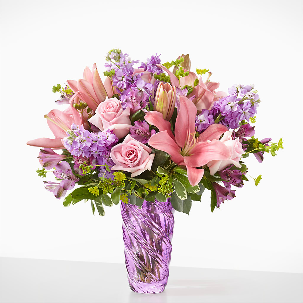 Precious Petals Bouquet with Luxe Swirl Vase –  Mongis Luxe Creations Llc, Old Bridge NJ