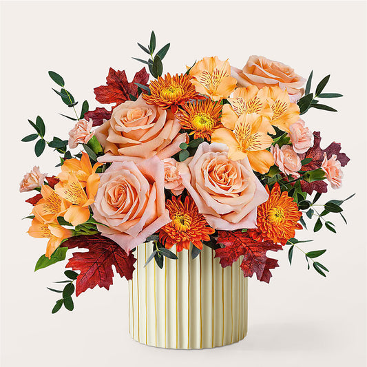 Spiced Latte Bouquet with Ivory Vase –  Mongis Luxe Creations Llc, Old Bridge NJ