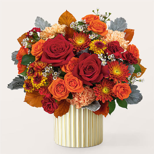Merlot Bouquet with Ivory Vase –  Mongis Luxe Creations Llc, Old Bridge NJ