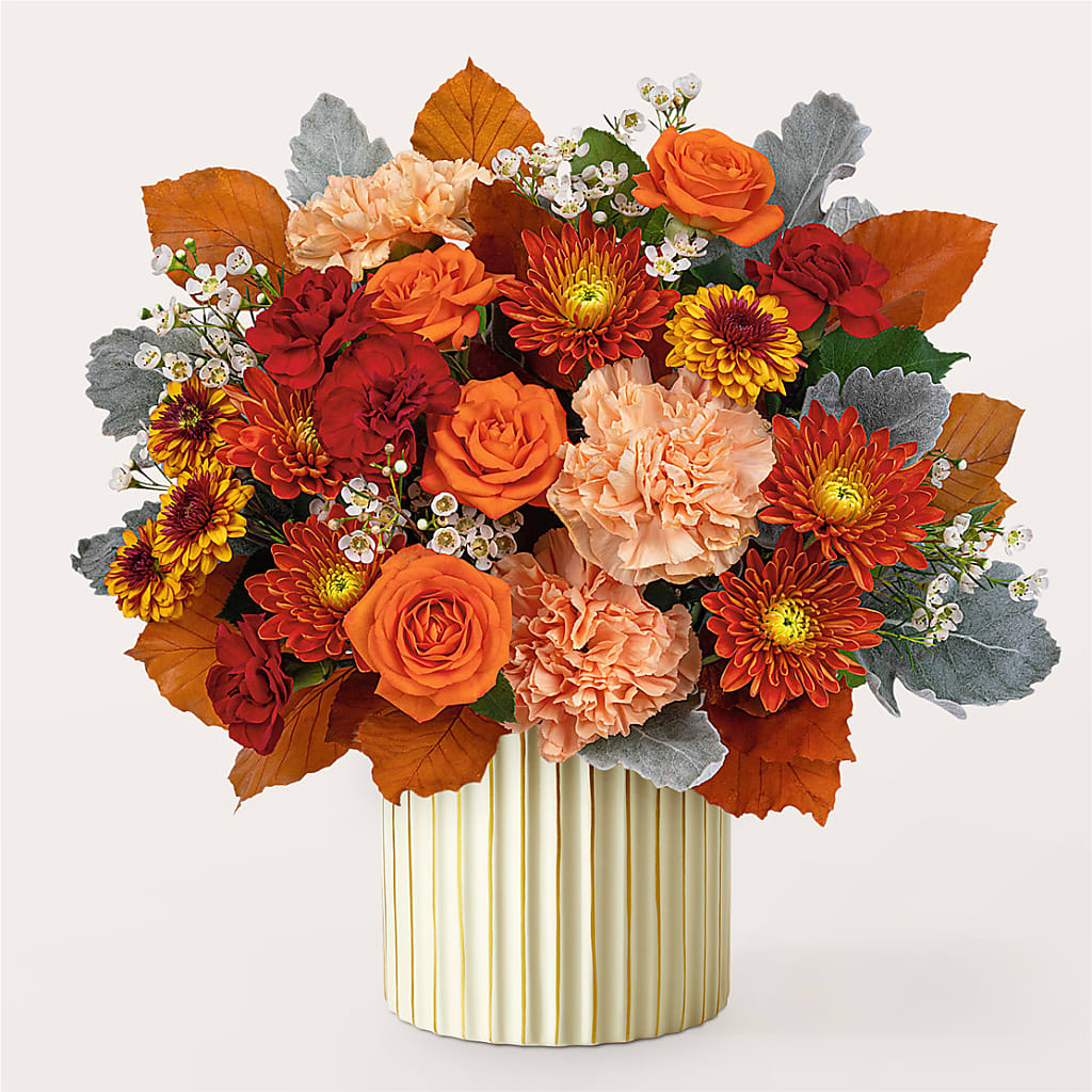 Merlot Bouquet with Ivory Vase –  Mongis Luxe Creations Llc, Old Bridge NJ