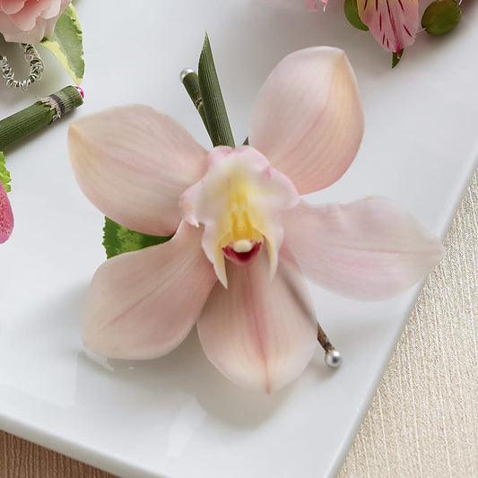 Pink Cymbidium Boutonniere –  Mongis Luxe Creations Llc, Old Bridge NJ