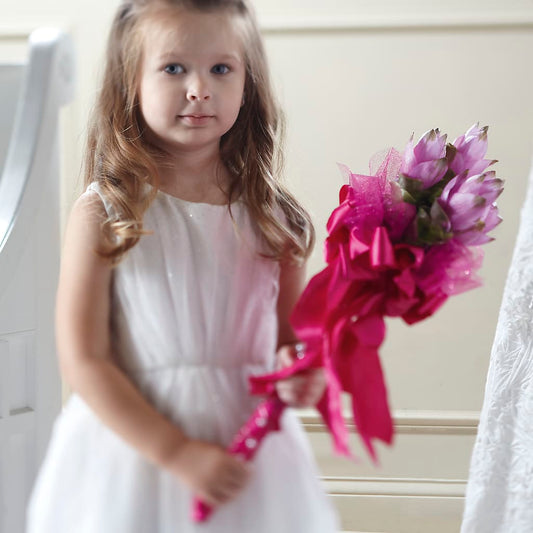 Sparkle Pink Flower Girl Bouquet –  Mongis Luxe Creations Llc, Old Bridge NJ